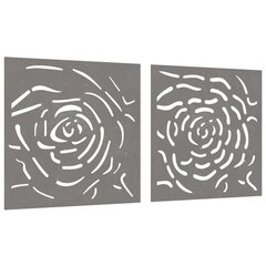 vidaXL Puutarhaseinäkoristeet 2 kpl 105x55 cm corten teräs ruusukuvio hinta ja tiedot | Sisustustuotteet | hobbyhall.fi