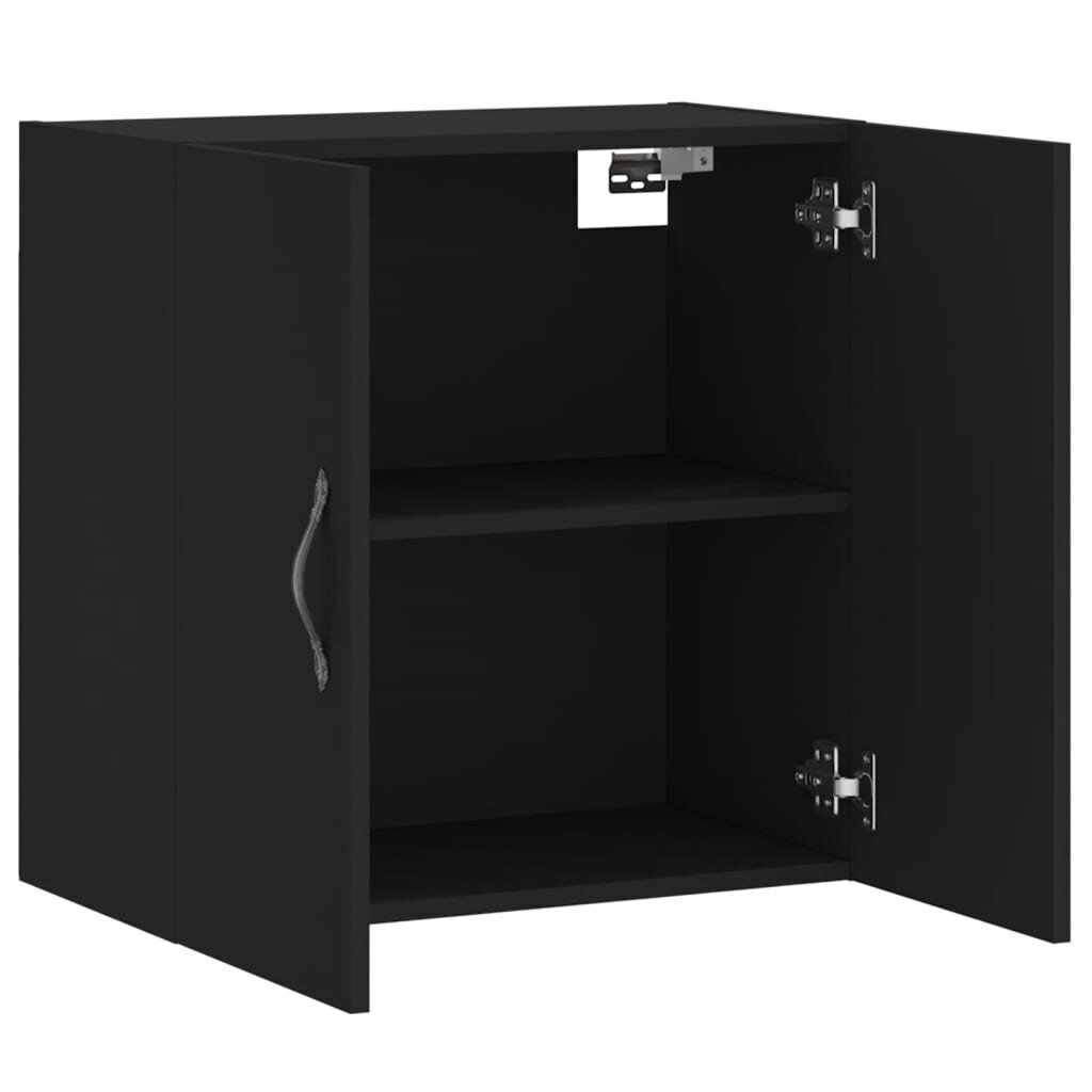 vidaXL Seinäkaappi musta 60x31x60 cm tekninen puu hinta ja tiedot | Olohuoneen kaapit ja lipastot | hobbyhall.fi