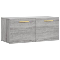 vidaXL Seinäkaappi harmaa Sonoma 80x36,5x35 cm tekninen puu hinta ja tiedot | Olohuoneen kaapit ja lipastot | hobbyhall.fi