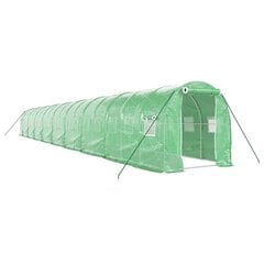 vidaXL Kasvihuone teräsrungolla vihreä 36 m² 18x2x2 m hinta ja tiedot | Kasvihuoneet | hobbyhall.fi