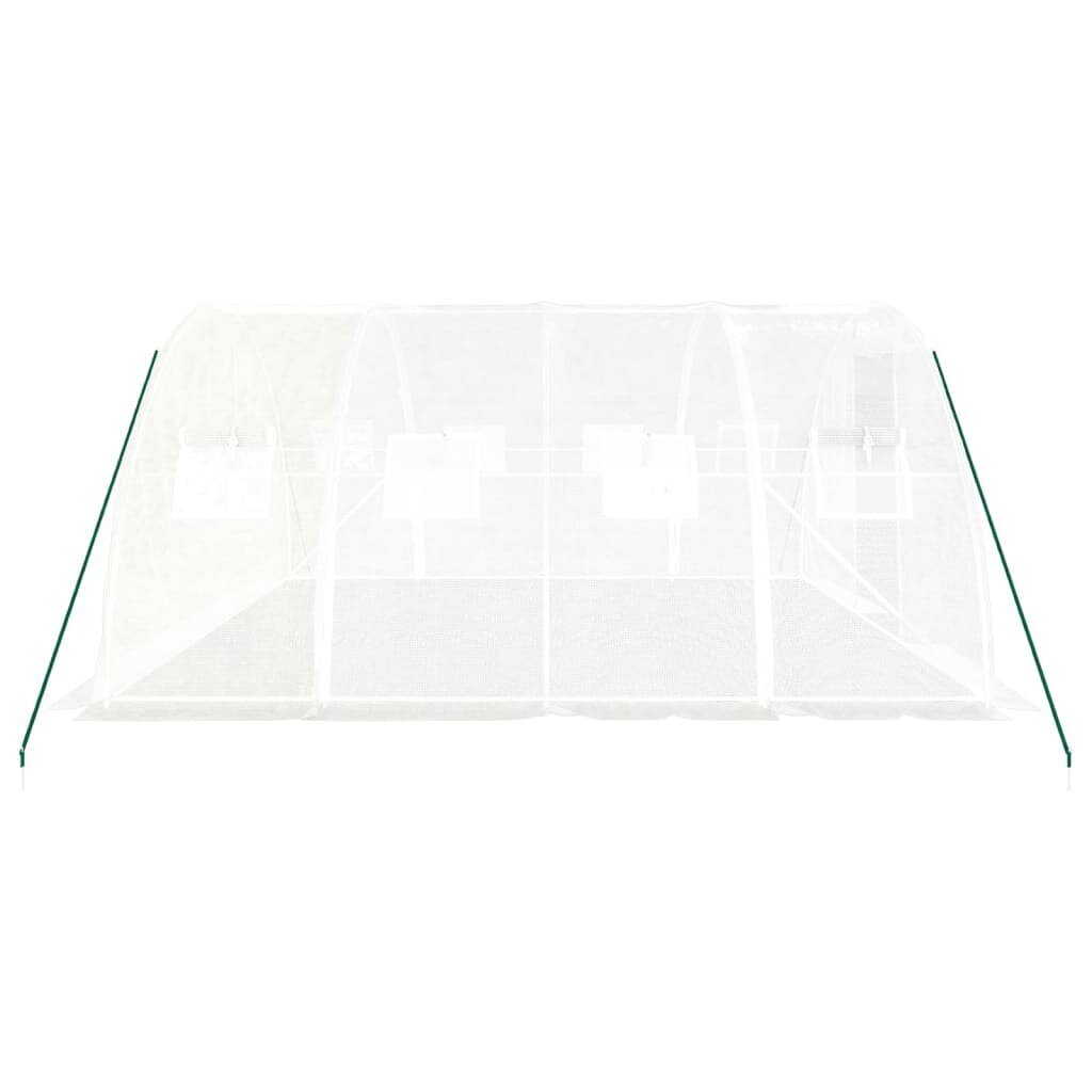 vidaXL Kasvihuone teräsrungolla valkoinen 16 m² 4x4x2 m hinta ja tiedot | Kasvihuoneet | hobbyhall.fi