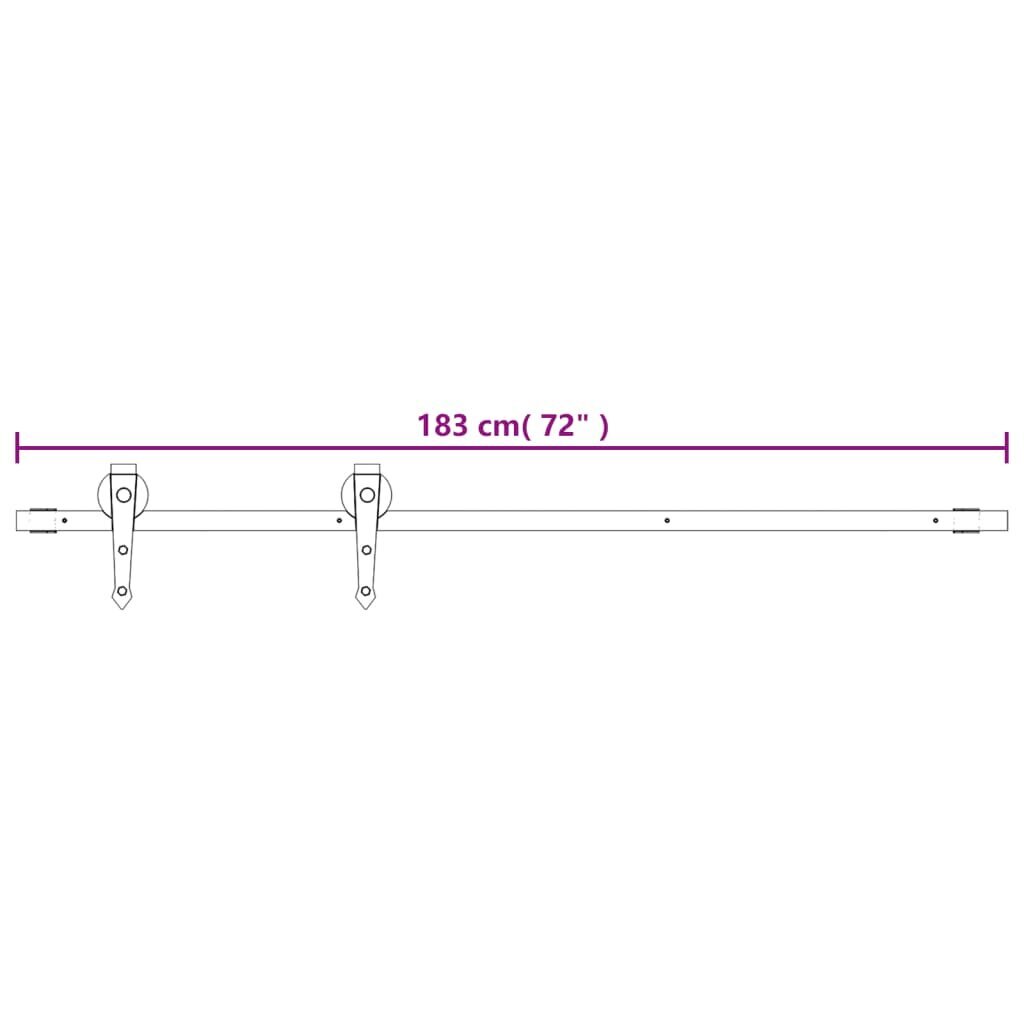 vidaXL Liukuovi asennustarvikkeineen 70x210 cm täysi mänty hinta ja tiedot | Sisäovet | hobbyhall.fi