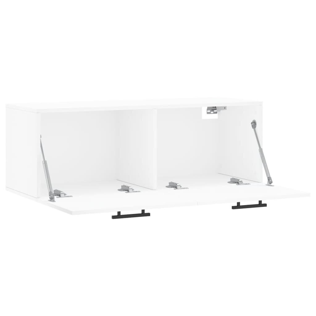 vidaXL Seinäkaappi valkoinen 100x36,5x35 cm tekninen puu hinta ja tiedot | Olohuoneen kaapit ja lipastot | hobbyhall.fi