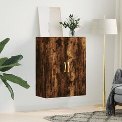 vidaXL Seinäkiinnitettävä kaappi savutammi 69,5x34x90 cm hinta ja tiedot | Olohuoneen kaapit ja lipastot | hobbyhall.fi