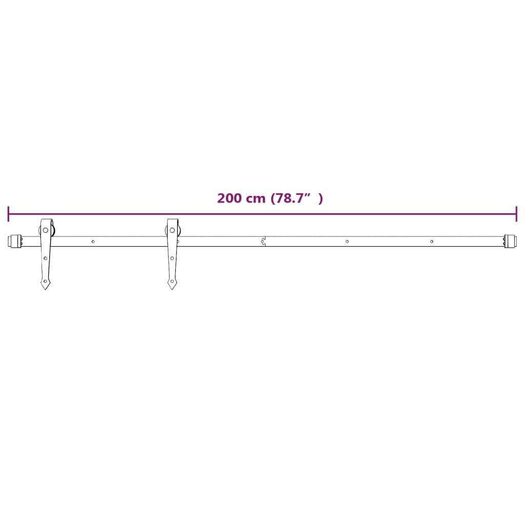 vidaXL Liukuovi asennustarvikkeineen 95x210 cm täysi mänty hinta ja tiedot | Sisäovet | hobbyhall.fi