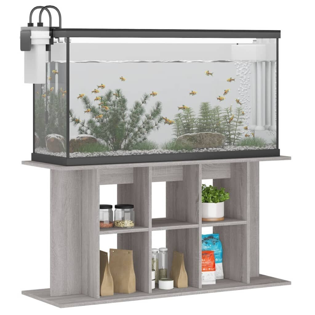 vidaXL Akvaarioteline harmaa Sonoma 120x40x60 cm tekninen puu hinta ja tiedot | Akvaariotarvikkeet | hobbyhall.fi