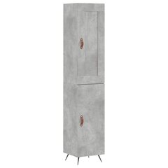 vidaXL Kaappi betoninharmaa 34,5x34x180 cm tekninen puu hinta ja tiedot | Lipastot | hobbyhall.fi