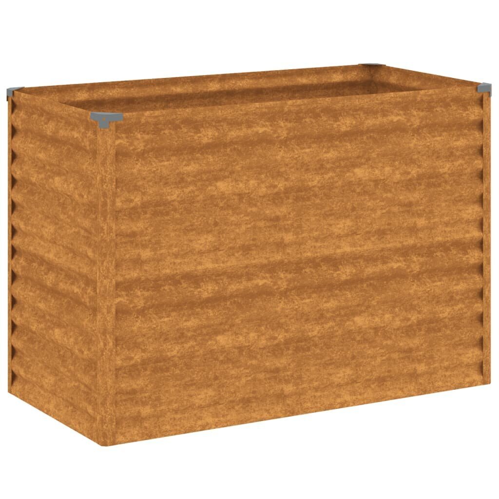 vidaXL Korotettu kukkalaatikko 100x50x69 cm Corten teräs hinta ja tiedot | Kukkalaatikot | hobbyhall.fi