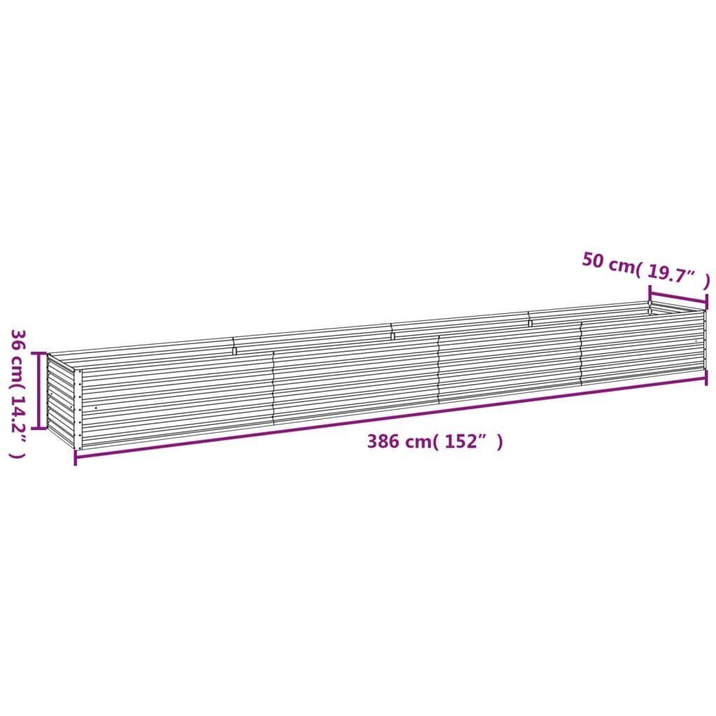 vidaXL Korotettu kukkalaatikko 386x50x36 cm Corten teräs hinta ja tiedot | Kukkalaatikot | hobbyhall.fi