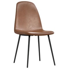 vidaXL Ruokatuolit 4 kpl 43,5x53,5x84 cm kiiltävä ruskea keinonahka hinta ja tiedot | Ruokapöydän tuolit | hobbyhall.fi