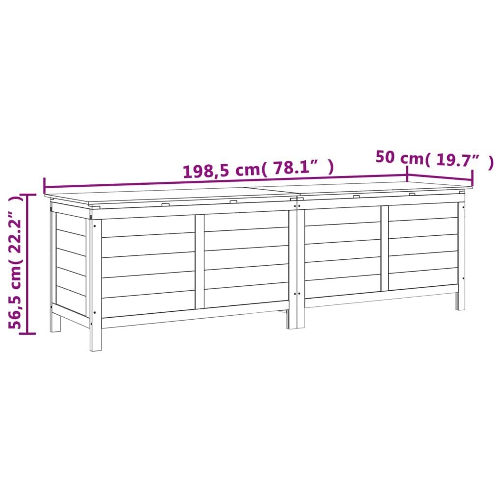 vidaXL Ulkosäilytyslaatikko antrasiitti 198,5x50x56,5 cm täysi kuusi hinta ja tiedot | Kompostorit ja jäteastiat | hobbyhall.fi