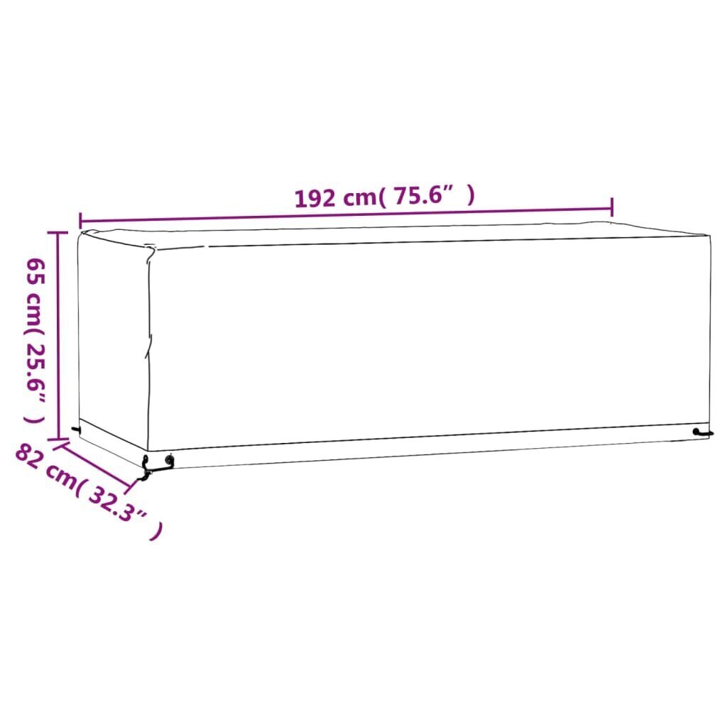 vidaXL Puutarhakalustesuoja 8 purjerengasta 192x82x65 cm suorakaide hinta ja tiedot | Istuintyynyt, pehmusteet ja päälliset | hobbyhall.fi