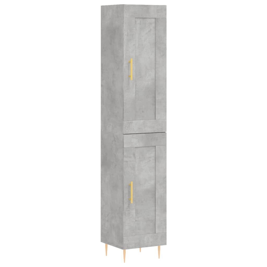 vidaXL Kaappi betoninharmaa 34,5x34x180 cm tekninen puu hinta ja tiedot | Lipastot | hobbyhall.fi