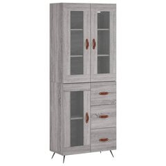 vidaXL Kaappi harmaa Sonoma 69,5x34x180 cm tekninen puu hinta ja tiedot | Lipastot | hobbyhall.fi