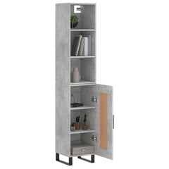 vidaXL Kaappi betoninharmaa 34,5x34x180 cm tekninen puu hinta ja tiedot | Lipastot | hobbyhall.fi