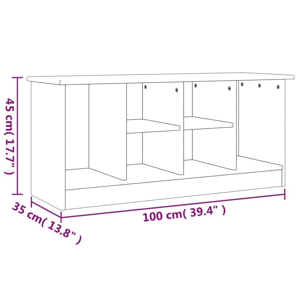 vidaXL Kenkäpenkki ALTA 100x35x45 cm täysi mänty hinta ja tiedot | Kenkäkaapit ja -hyllyt | hobbyhall.fi