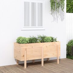 vidaXL Korotettu kukkalaatikko 121x50x57 cm täysi mänty hinta ja tiedot | Kukkalaatikot | hobbyhall.fi