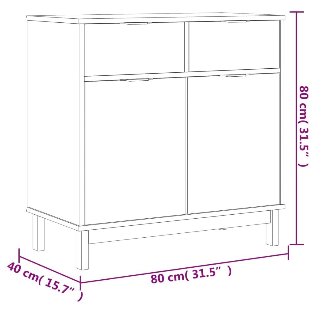 vidaXL Senkki FLAM 80x40x80 cm täysi mänty hinta ja tiedot | Olohuoneen kaapit ja lipastot | hobbyhall.fi