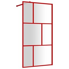 vidaXL Walk-in suihkun seinäke kirkas ESG-lasi punainen 115x195 cm hinta ja tiedot | Suihkuseinät ja -ovet | hobbyhall.fi