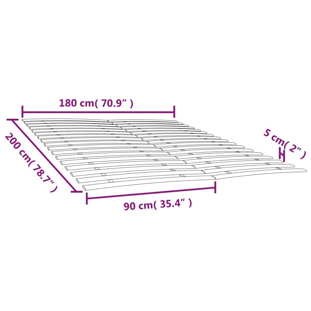 vidaXL Sängyn sälepohjat 2 kpl 34 sälettä 90x200 cm hinta ja tiedot | Muut huonekalutarvikkeet | hobbyhall.fi