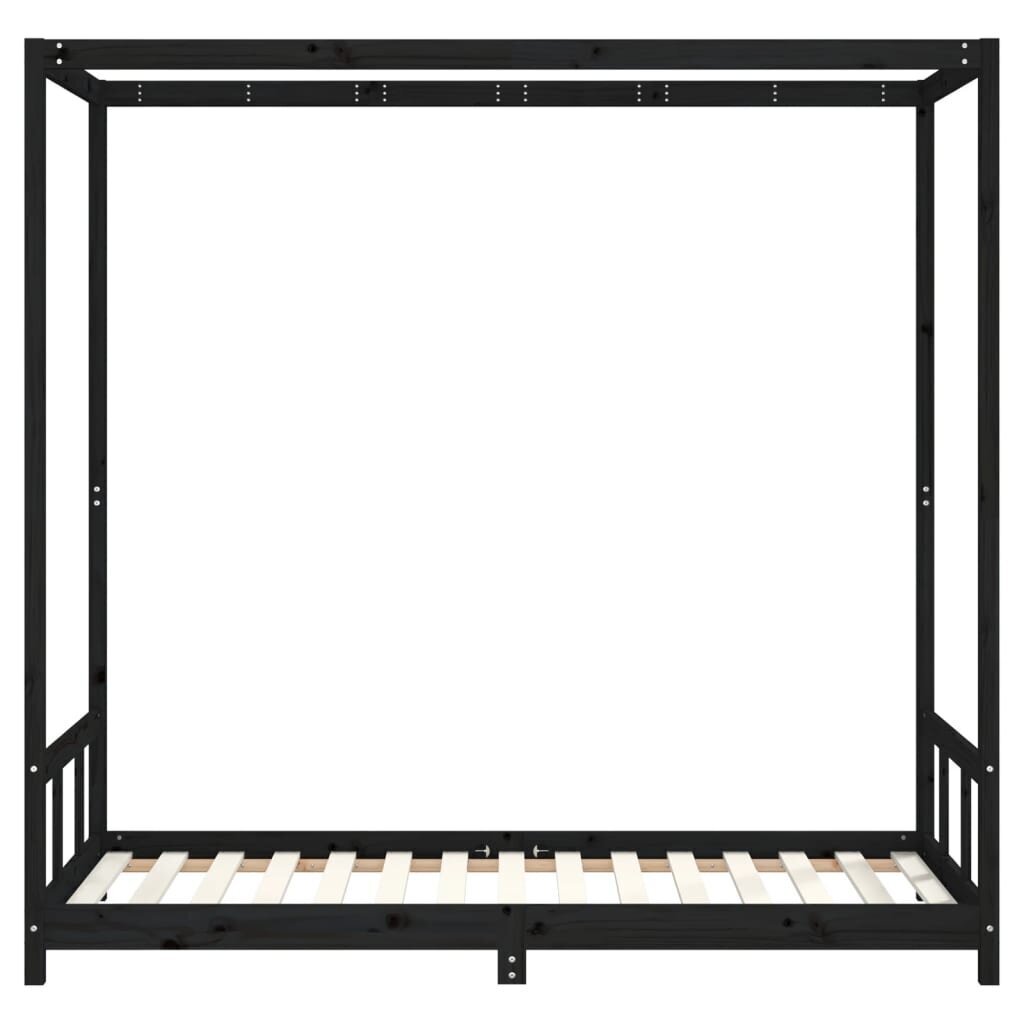 vidaXL Lasten sängynrunko musta 90x190 cm täysi mänty hinta ja tiedot | Lastensängyt | hobbyhall.fi