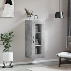 vidaXL Seinäkiinnitettävä kaappi betoninharmaa 34,5x34x90 cm hinta ja tiedot | Olohuoneen kaapit ja lipastot | hobbyhall.fi