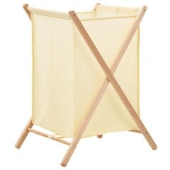 vidaXL Pyykkikori setripuu ja kangas beige 42x41x64 cm hinta ja tiedot | Kylpyhuoneen sisustus | hobbyhall.fi