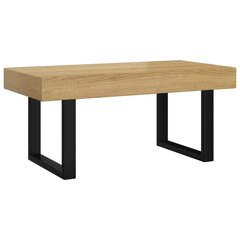 vidaXL Sohvapöytä vaaleanruskea ja musta 90x45x40 cm MDF ja rauta hinta ja tiedot | Sohvapöydät | hobbyhall.fi