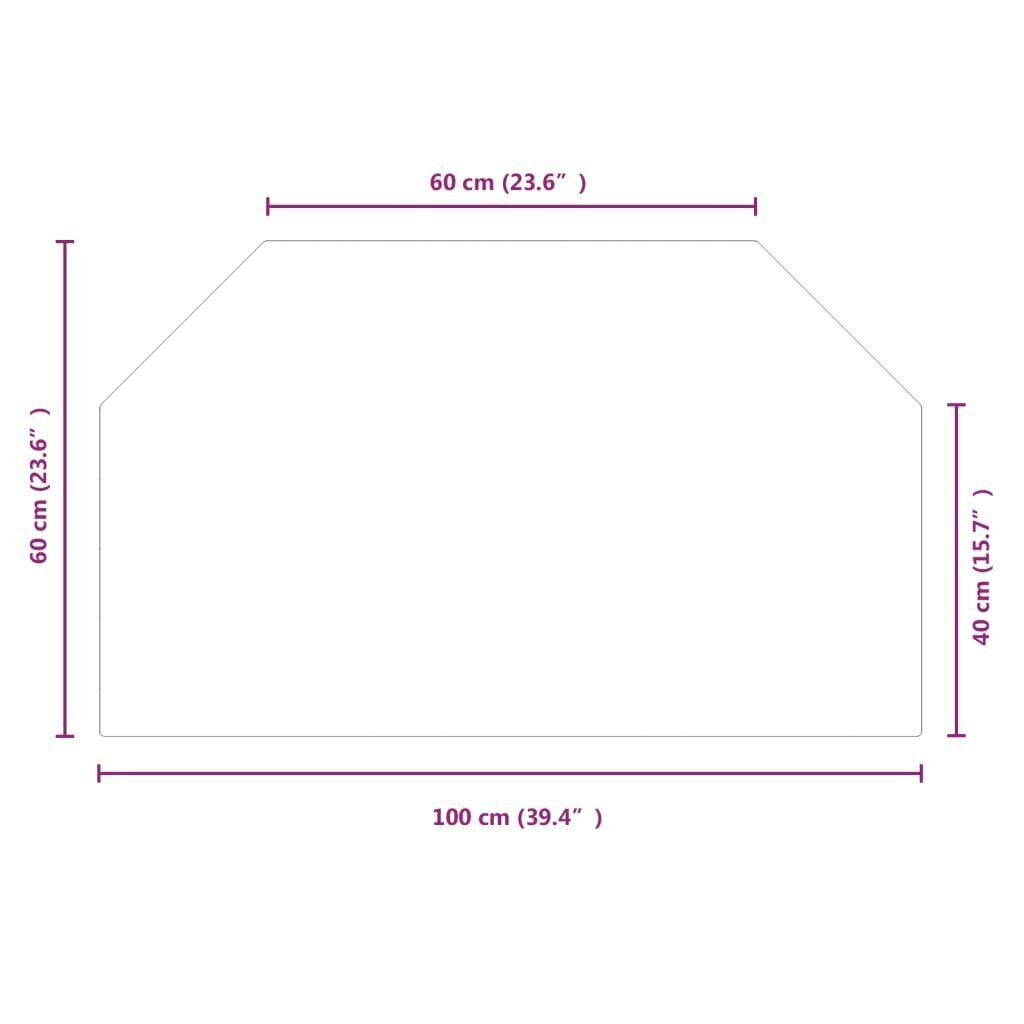 vidaXL Takan lasilevy kuusikulmio 100x60 cm hinta ja tiedot | Takka- ja uunitarvikkeet | hobbyhall.fi