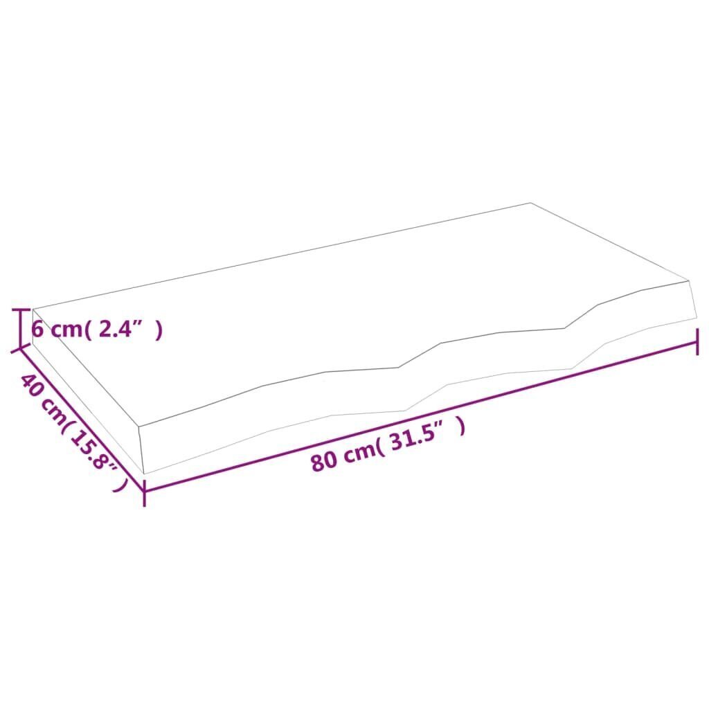 vidaXL Seinähylly tummanruskea 80x40x(2-6) cm käsitelty täystammi hinta ja tiedot | Hyllyt | hobbyhall.fi