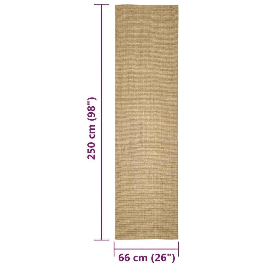 vidaXL Sisalmatto raapimispuulle 66x250 cm hinta ja tiedot | Raapimispuut ja kiipeilypuut | hobbyhall.fi