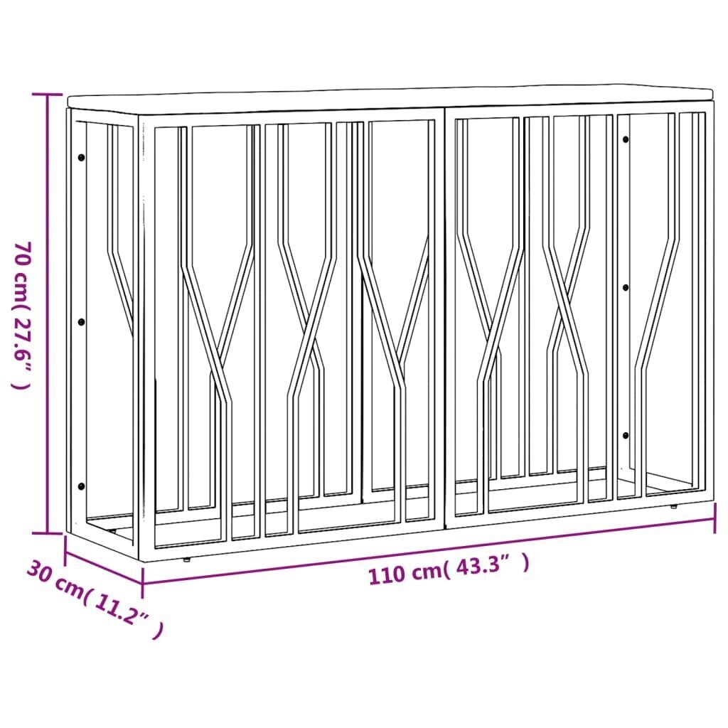 vidaXL Konsolipöytä ruostumaton teräs ja kierrätetty täyspuu hinta ja tiedot | Sivupöydät | hobbyhall.fi