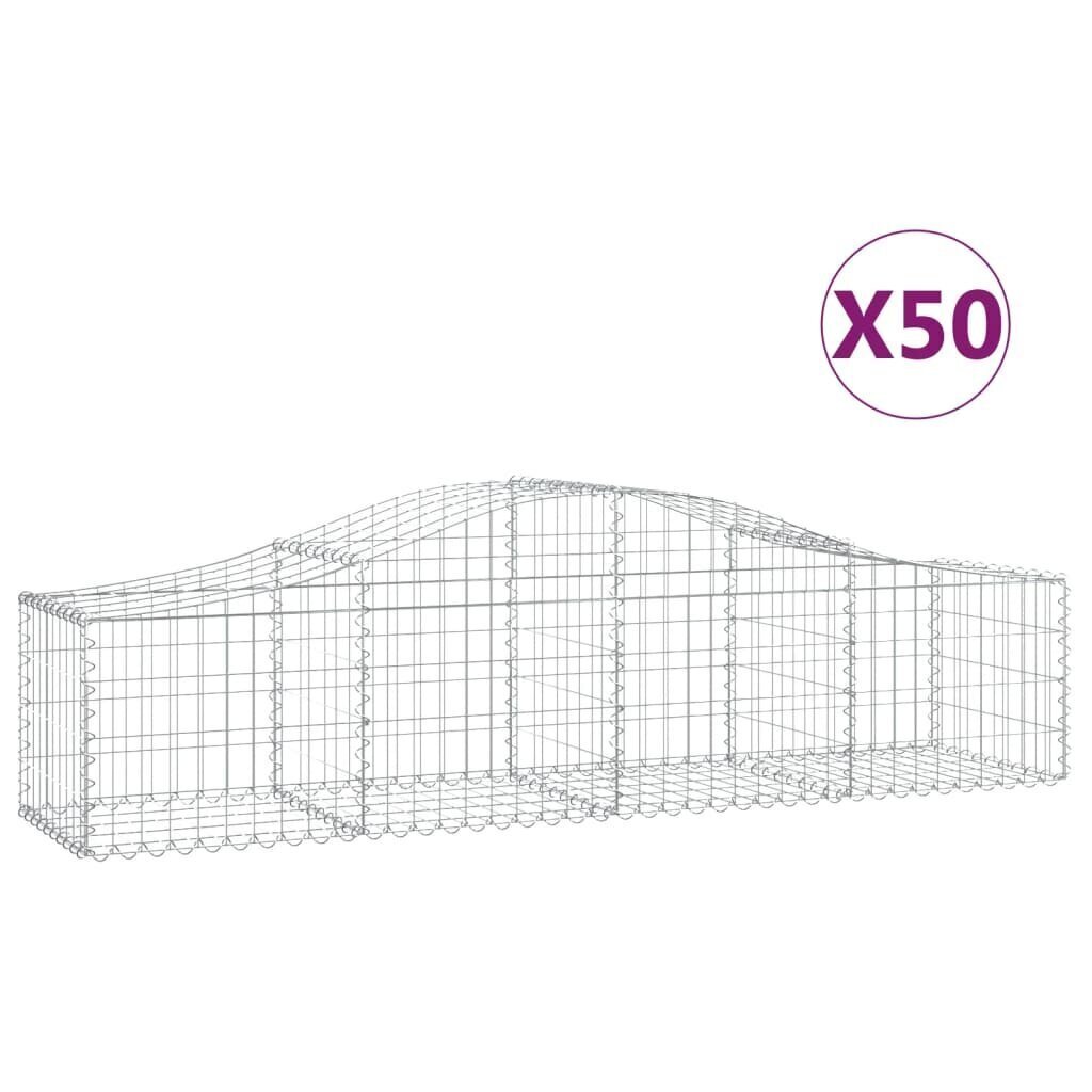 vidaXL Kaarevat kivikorit 50 kpl 200x50x40/60 cm galvanoitu rauta hinta ja tiedot | Kukkalaatikot | hobbyhall.fi