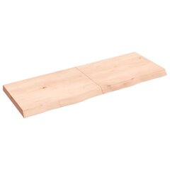 vidaXL Seinähylly 140x50x(2-6) cm käsittelemätön täysi tammi hinta ja tiedot | Hyllyt | hobbyhall.fi