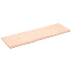 vidaXL Seinähylly 160x50x(2-4) cm käsittelemätön täysi tammi hinta ja tiedot | Hyllyt | hobbyhall.fi