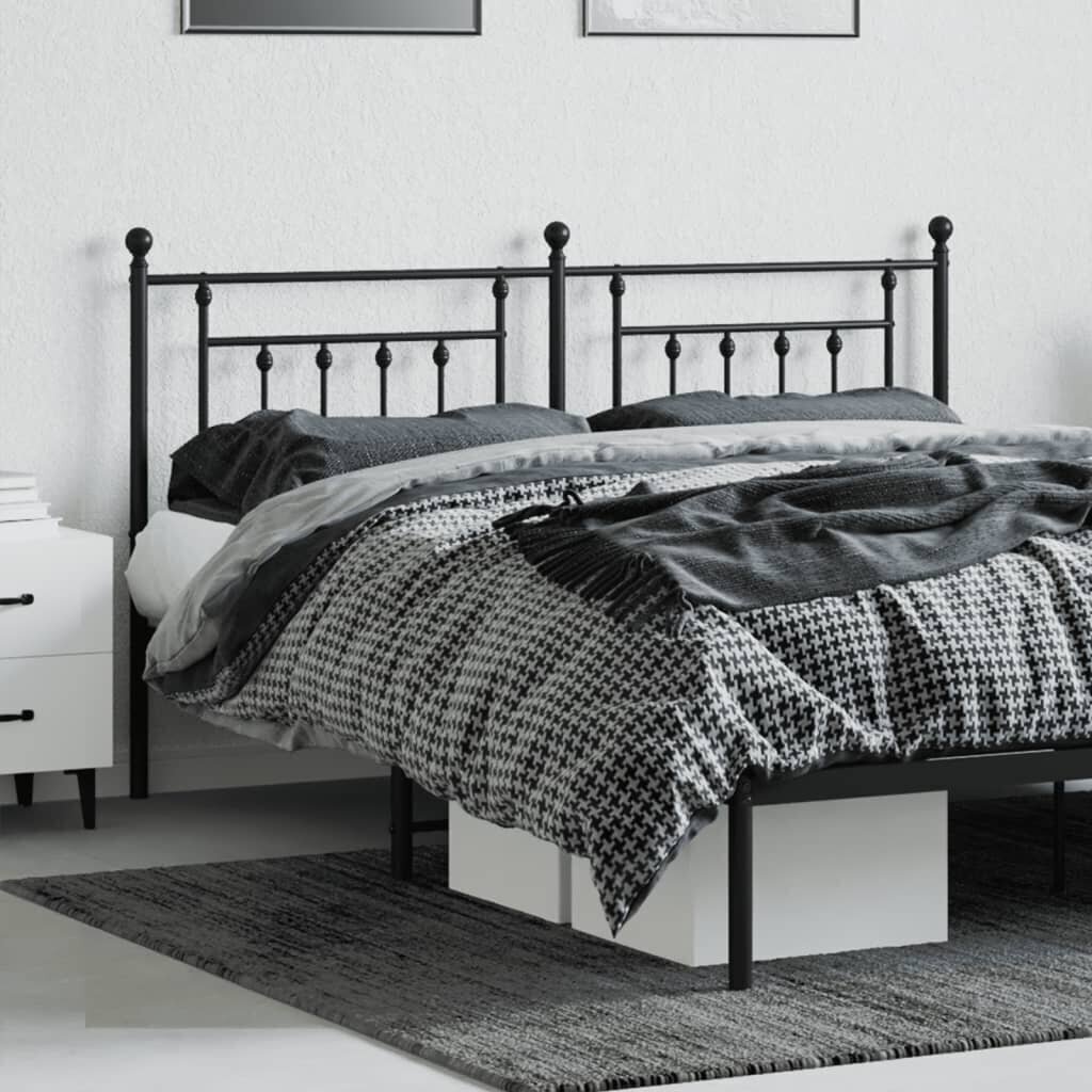 vidaXL Metallinen sängynpääty musta 180 cm hinta ja tiedot | Sängyt | hobbyhall.fi