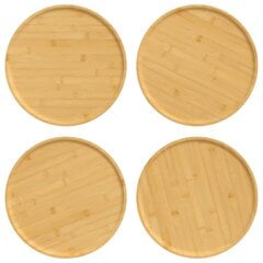 vidaXL Pizzalautaset 4 kpl Ø32x1,5 cm bambu hinta ja tiedot | Astiat | hobbyhall.fi