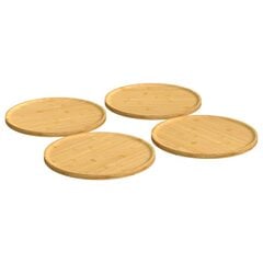 vidaXL Pizzalautaset 4 kpl Ø32x1,5 cm bambu hinta ja tiedot | Astiat | hobbyhall.fi