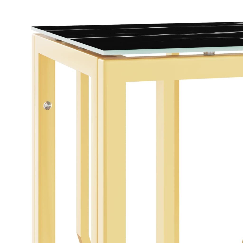 vidaXL Konsolipöytä kulta 70x30x70 cm ruostumaton teräs ja lasi hinta ja tiedot | Sohvapöydät | hobbyhall.fi