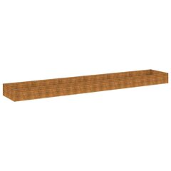 vidaXL Korotettu kukkalaatikko 579x100x36 cm Corten teräs hinta ja tiedot | Kukkalaatikot | hobbyhall.fi