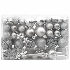 vidaXL 111-osainen Joulupallosarja hopea polystyreeni hinta ja tiedot | Joulukuusen koristeet | hobbyhall.fi