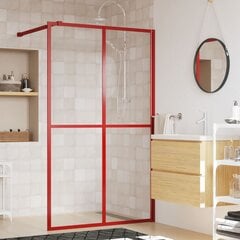 vidaXL Walk-in suihkun seinäke kirkas ESG-lasi punainen 140x195 cm hinta ja tiedot | Suihkuseinät ja -ovet | hobbyhall.fi