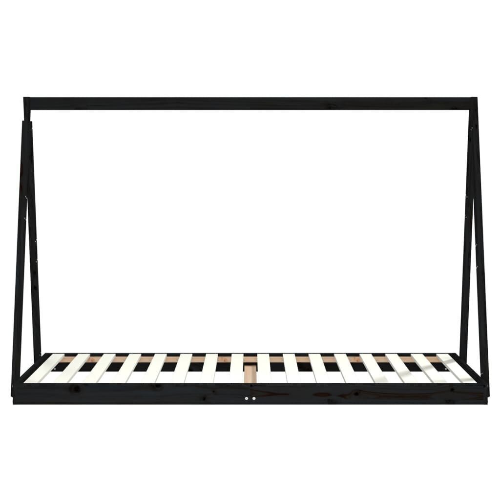 vidaXL Lasten sängynrunko musta 90x200 cm täysi mänty hinta ja tiedot | Lastensängyt | hobbyhall.fi