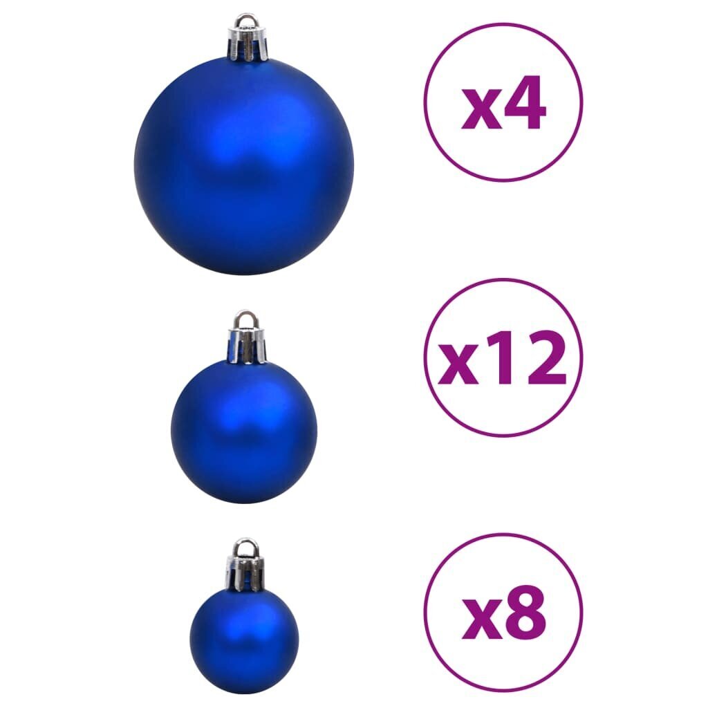 vidaXL Joulupallot 100 kpl sininen ja hopea 3/4/6 cm hinta ja tiedot | Joulukuusen koristeet | hobbyhall.fi