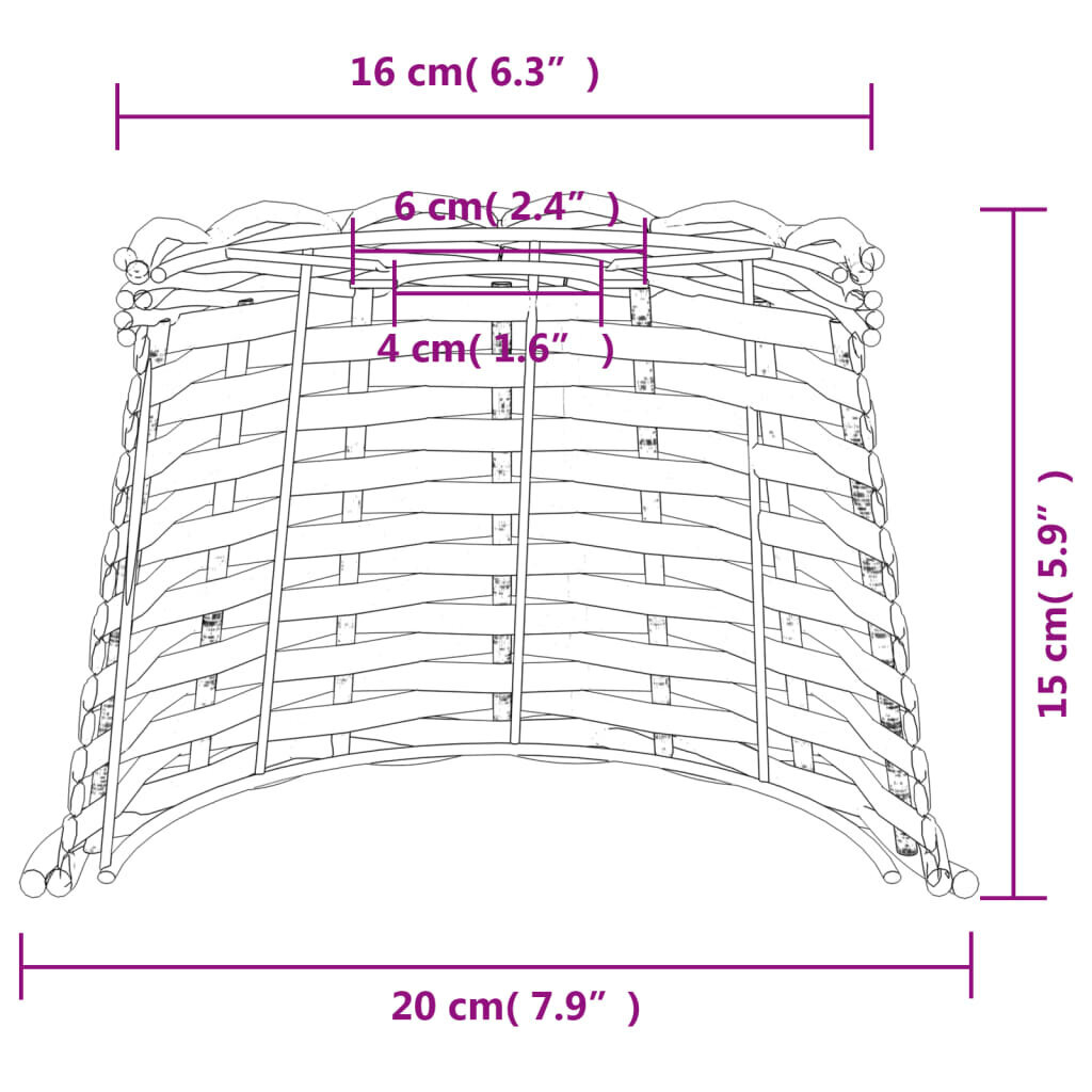 vidaXL Lampunvarjostin ruskea Ø20x15 cm paju hinta ja tiedot | Kattovalaisimet | hobbyhall.fi