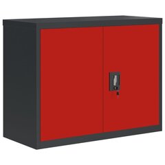 vidaXL Arkistokaappi antrasiitti ja punainen 90x40x70 cm teräs hinta ja tiedot | Kaapit | hobbyhall.fi