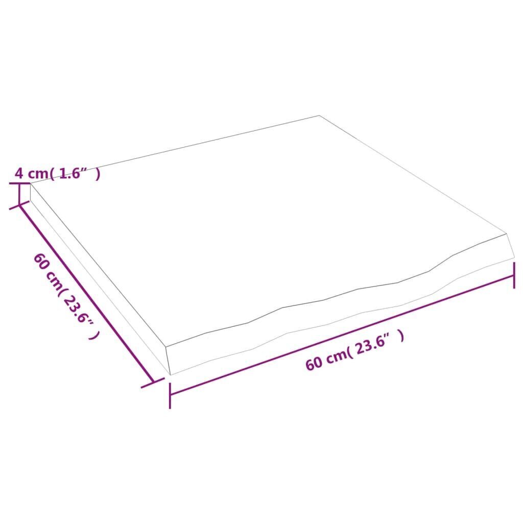 vidaXL Seinähylly tummanruskea 60x60x(2-4) cm käsitelty täystammi hinta ja tiedot | Hyllyt | hobbyhall.fi