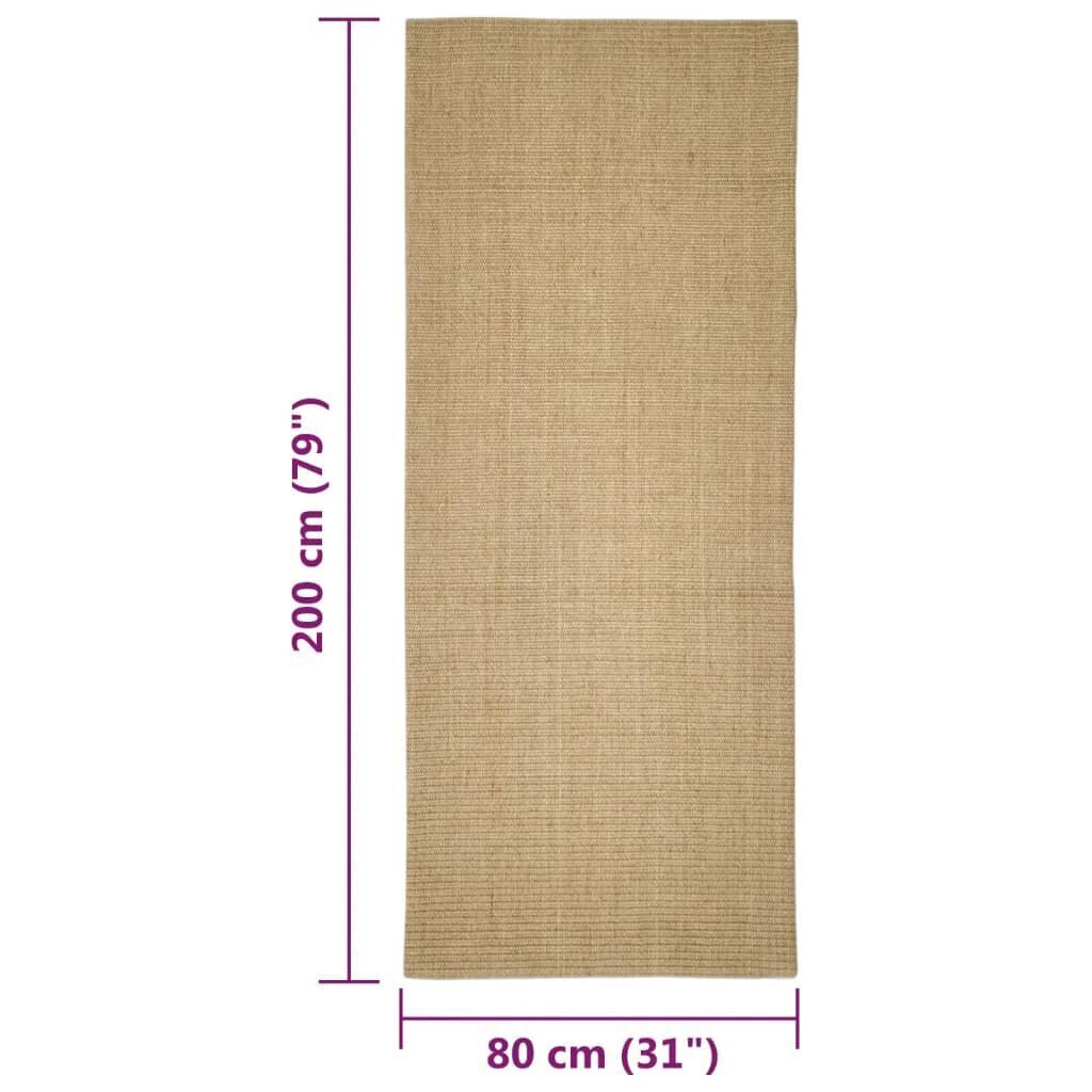 vidaXL Sisalmatto raapimispuulle 80x200 cm hinta ja tiedot | Raapimispuut ja kiipeilypuut | hobbyhall.fi