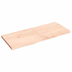 vidaXL Seinähylly 120x50x(2-4) cm käsittelemätön täysi tammi hinta ja tiedot | Hyllyt | hobbyhall.fi