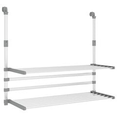 vidaXL Kuivausteline parvekkeelle 89x25x(60-95) cm alumiini hinta ja tiedot | Kuivaustelineet ja tarvikkeet | hobbyhall.fi